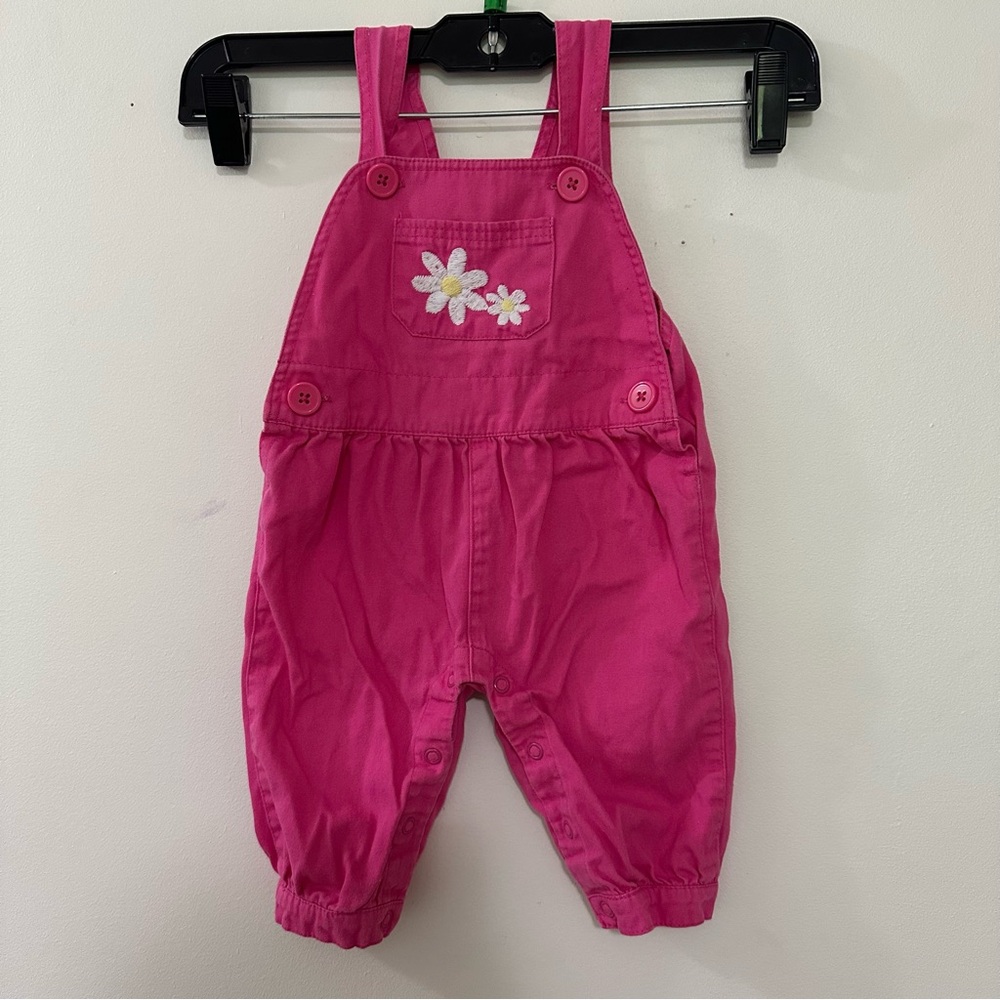 Place Pink‎ Kids Overalls with Floral Embroidery